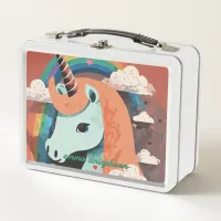 Unicorn under Rainbow & Among Hearts Metal Lunch Box