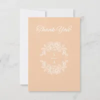 Minimalist Elegant Peach Wedding Thank You Card