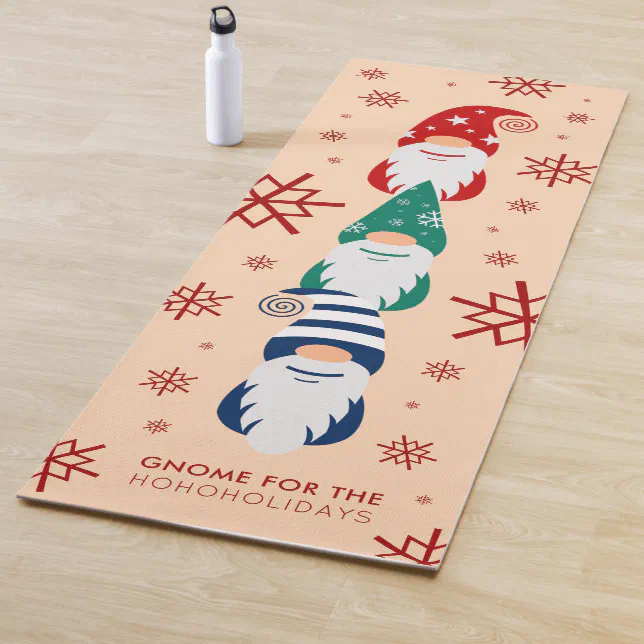 Hygge Christmas Gnome for the Holidays Snowflakes Yoga Mat