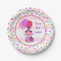 Pink Frog Girl's Birthday Candy Sprinkles Party Paper Plates