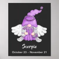 Gnome Scorpio Astrology Sign Angel 8" x 10 Poster