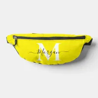 Personalize Monogram Initial Name Bright Yellow Fanny Pack