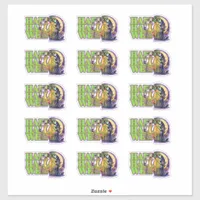 Split-image Halloween witch stickers 