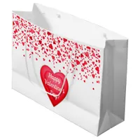 Valentine's Day Red Confetti Hearts Personalized Large Gift Bag