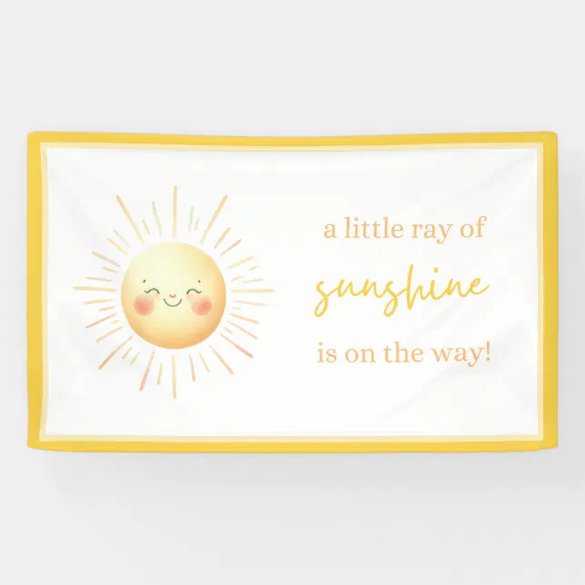 A Little Ray of Sunshine is on the Way Baby Shower Banner