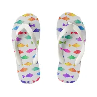 Rainbow fish in ocean cute colorful pattern kid's flip flops