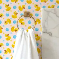 Yellow Rubber Ducks On Pink  Wallpaper