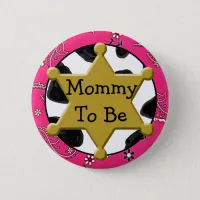 Mommy to Be Blue Bandanna Baby Shower Button