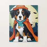 Bernese Mountain Dog Puppy Halloween Jigsaw Puzzle