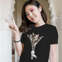 Kitten Zipper T-shirt