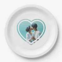 Personalized Heart Shaped  Photo Wedding  Paper Plates