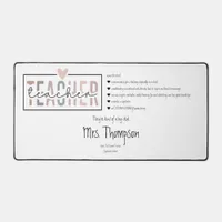 Trendy Retro School Teacher Appreciation Thank You Desk Mat