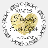 Monogrammed Happily Ever After Wedding Stickers