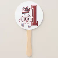 Big One Baseball Rookie Of The Year First Birthday Hand Fan