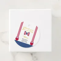 Red White & Blue Stripes 4th Of July Baby Shower Favor Tags