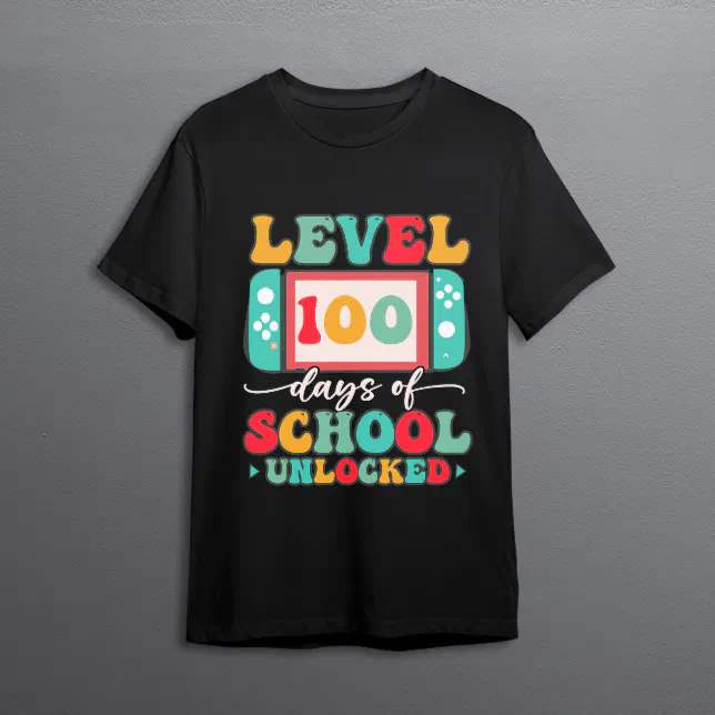 Game Controller Level 100 Days Of School Unlocked  T-Shirt