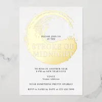 New Year's Eve Party at the Stroke of Midnight Foil Invitation