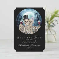 Hallowen Gothic Skulls Tarot The Lovers Wedding Save The Date