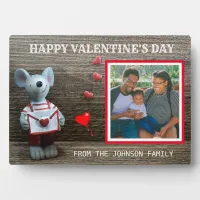 Photo Happy Valentine's Day Red Heart Rustic Wood Plaque