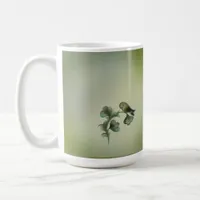 Green bird stickers  coffee mug