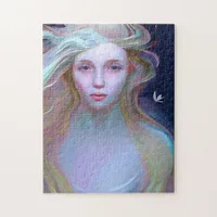 Serene Woman with Tear in her Eye Jigsaw Puzzle