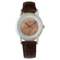 Personalized Monogrammed & Flourished wood center Watch