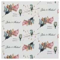 Rustic Woodland Love Birds Celebration Fabric