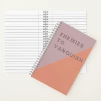 Enemies to Vanquish Funny Pink & Coral Modern Notebook