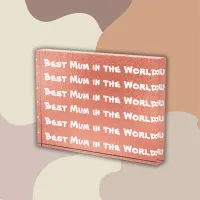 Best Mom in the World Coral & White | Photo Block