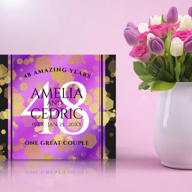 Elegant 48th Amethyst Wedding Anniversary Canvas Print