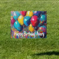 Personalized Birthday Sign | Colorful Balloons