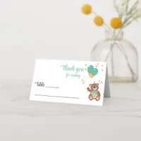 Gender Neutral Teddy Bear Baby Shower Guest Name Place Card