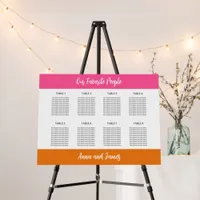 Pink White Orange 8 Table Seating Chart Foam Board