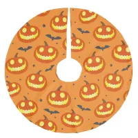 Pumpkin Pattern Orange Fall Brushed Polyester Tree Skirt