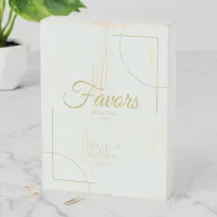 Geometric Wedding Favors Gold/Mint Green ID477 Wooden Box Sign