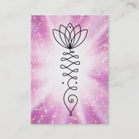 *~* Nirvana Lotus Heart Glitter Rays Reiki Yoga Business Card