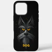 Angry Schnauzer Dog Black iPhone 16 Pro Max Case