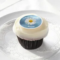 Cheerful White Daisy Edible Frosting Rounds