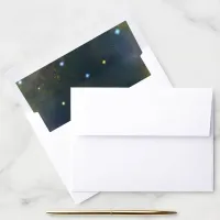 Elegant Stars Celestial Wedding: Blue & Gold Envelope Liner