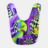 80`s Retro Geometric Pattern Bib