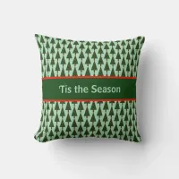 'Tis the Season Repeating Dark Christmas Trees Throw Pillow