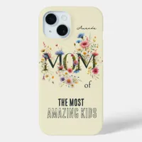 Funny Floral Meadow Mom Boho iPhone 15 Case