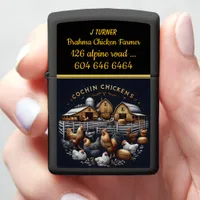 A Farmer Tending to His Cochin Chickens at Dusk Zippo Lighter