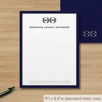 Business Logo Professional Navy Blue Border Letterhead