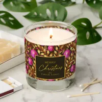 Magenta Gold Christmas Pattern#29 ID1009 Scented Candle