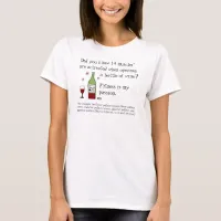 Fitness Is My Passion Funny Wine Quote T-Shirt