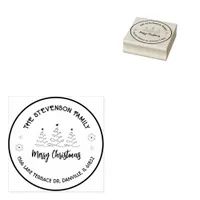 Merry Christmas Trees  Rubber Stamp