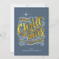 Magical Christmas Typography Gold ID441 Holiday Card