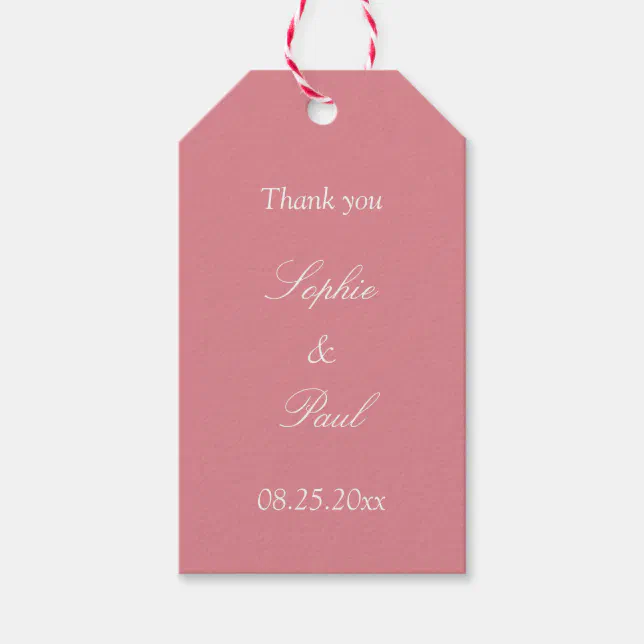 Blush Pink Wedding Favor Thank You Gift Tags