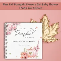 Blush Pink Pumpkin Floral Baby Shower Guest book 